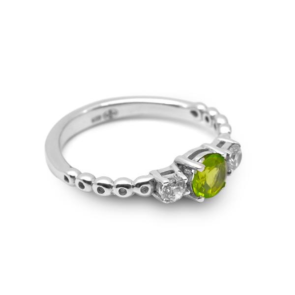 Silver Ring peridot topaze Sama
